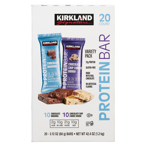Kirkland Signature Protein Bar, Variety Pack, 2.12 OZ, 20-count