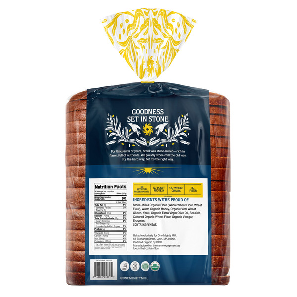 One Mighty Mill Organic Whole Wheat Bread Loaves, 24 OZ, 2-count