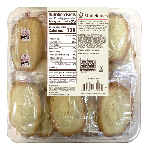 Sugar Bowl Bakery, Madeleine Cookies, 1 OZ, 28-Count
