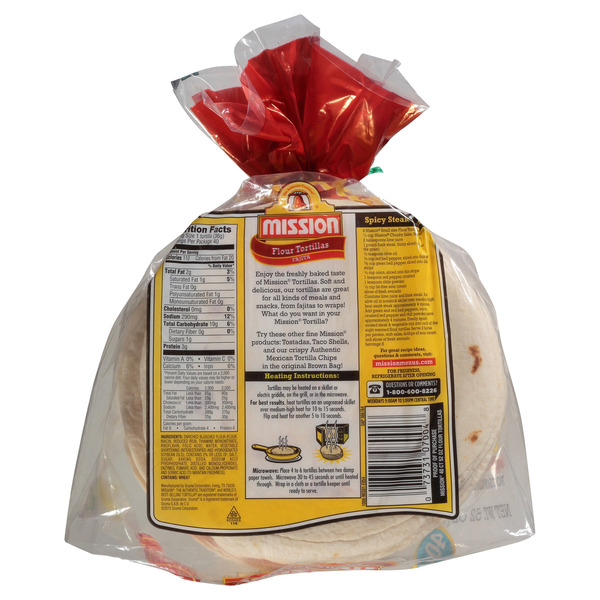 Mission Flour Tortillas, 6", 40-count