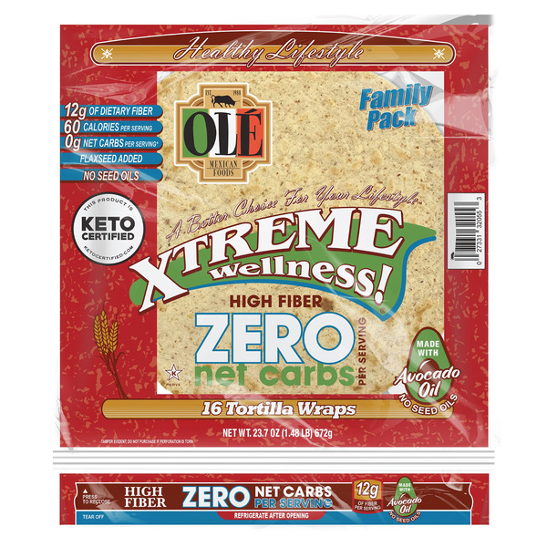 Ole Mexican Foods 8" Xtreme Wellness Tortilla Wraps, 16-count
