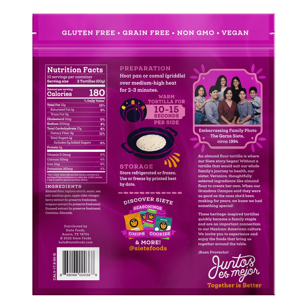 Siete Almond Flour Tortilla - 20 CT