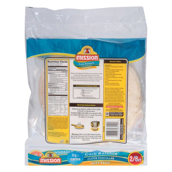 Mission Carb Balance Flour Tortillas - 8 CT 2-pack