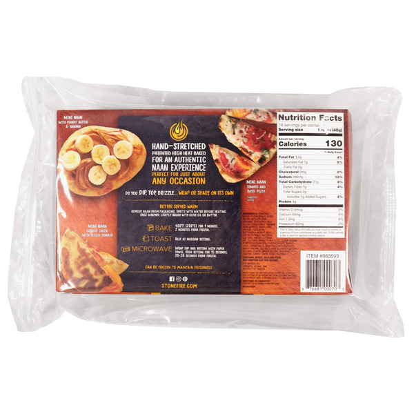 Stonefire Mini Naan Bread, Original, 18-count