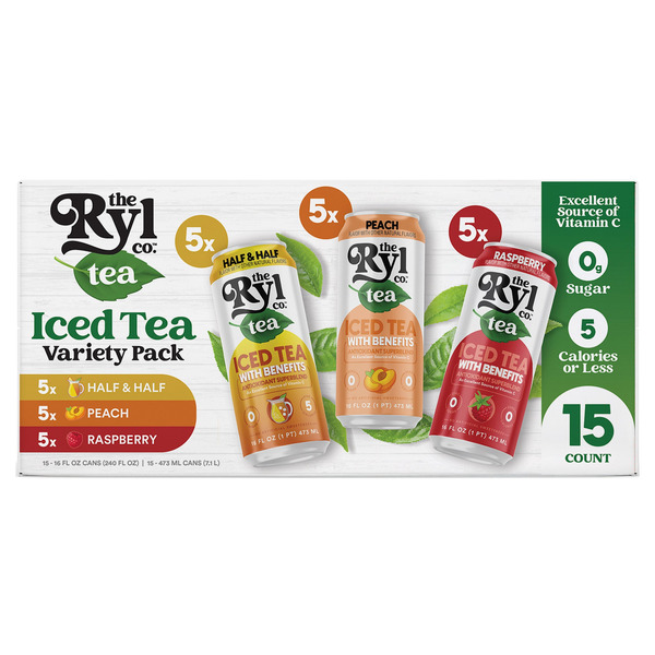 The Ryl Co. Iced Tea Variety Pack, 16 fl OZ, 15-count