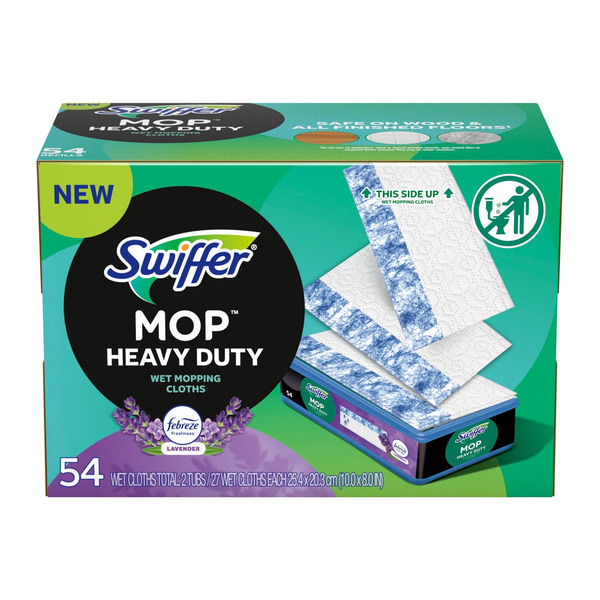 Swiffer Heavy Duty Wet Mopping Cloths, Lavender, 54-count