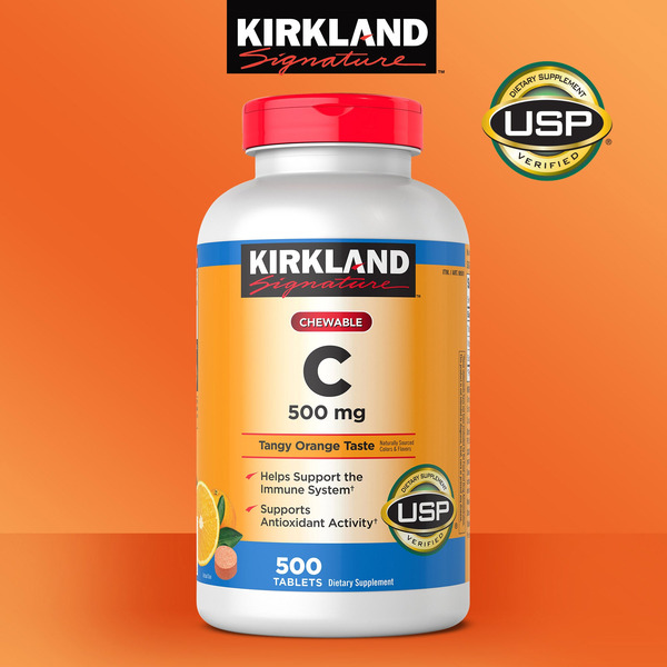 Kirkland Signature Chewable Vitamin C 500 mg, 500 Tablets