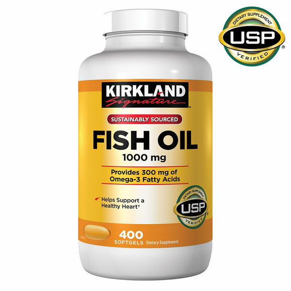 Kirkland Signature Omega-3 Fish Oil Concentrate 1000 mg, 400 Softgels