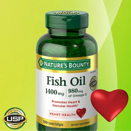 Nature's Bounty Fish Oil 1,400 mg, 130 Coated Softgels