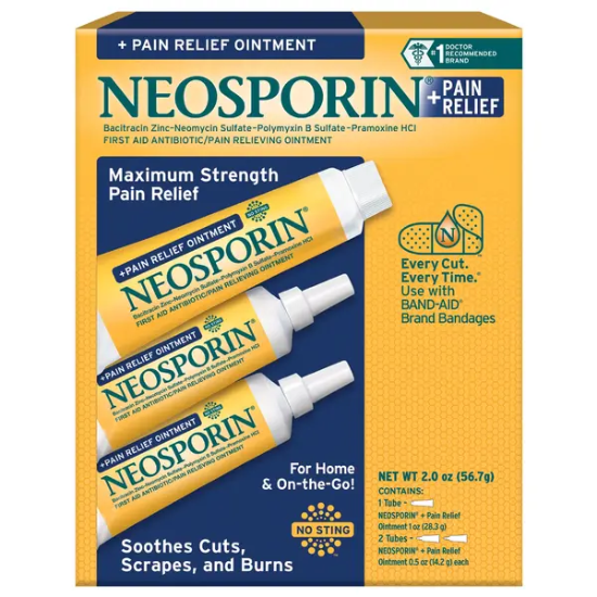 Neosporin + Max Strength Pain Relief Dual Action Topical Antibiotic Ointment, 2 Ounces