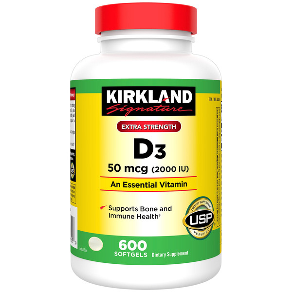 Kirkland Signature Vitamin D3, 2000 IU, 600-count