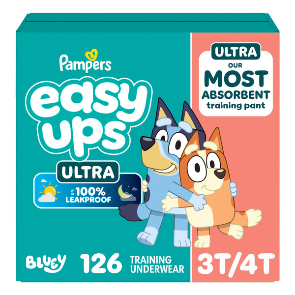 Pampers Easy Ups Ultra Training Pants Unisex, Size 3T/4T, 126-count