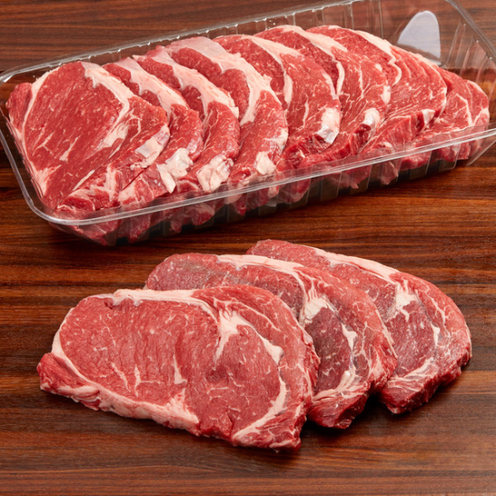 Kirkland Signature USDA Choice Beef Ribeye Steak Boneless, Thin Cut - 4.92 LB / package