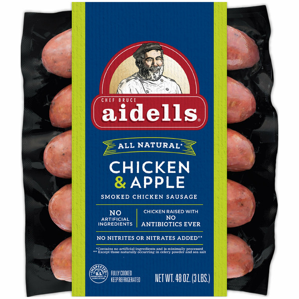 Aidells Smoked Chicken Sausage, Chicken & Apple, 48 OZ