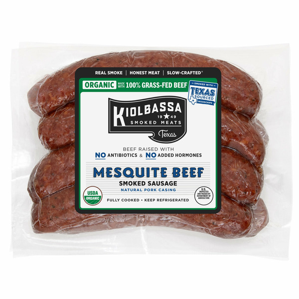 Kiolbassa Organic Mesquite Beef Sausage - 2.06 LB / Package