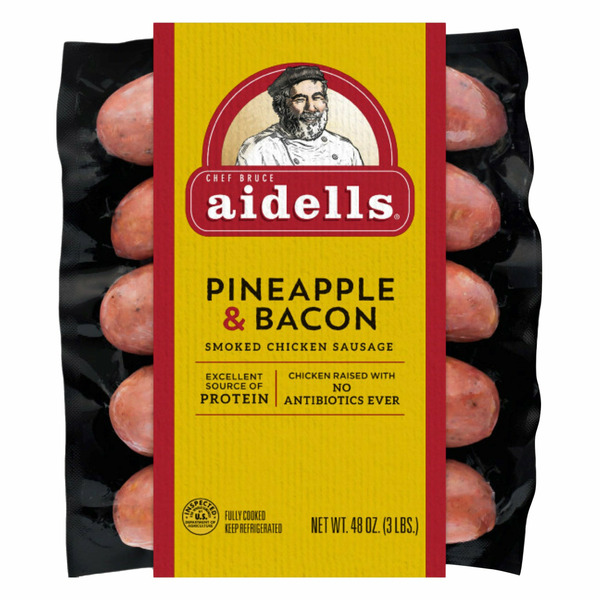 Aidells Smoked Chicken Sausage, Pineapple & Bacon, 3 lbs
