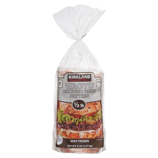 Kirkland Signature Wagyu Ground Beef Patties, 1/3 lbs, 15-count