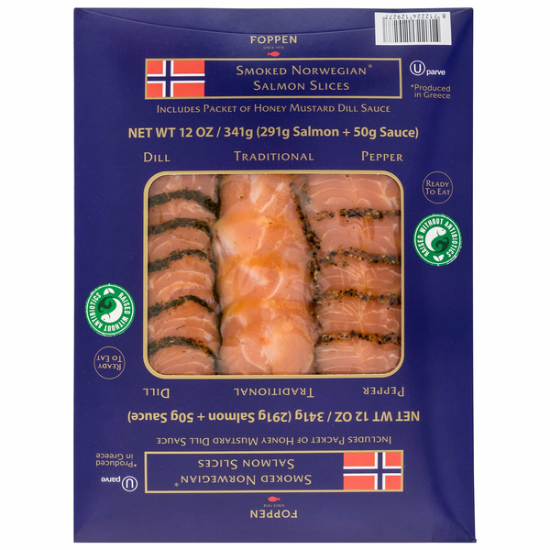 Foppen Norwegian Smoked Salmon Slices, 12 OZ