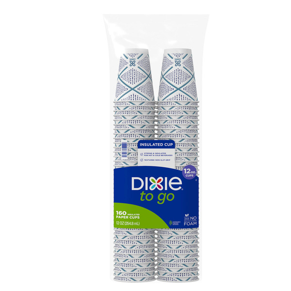 Dixie To Go 12 OZ Insulated Paper Cup, 160-count