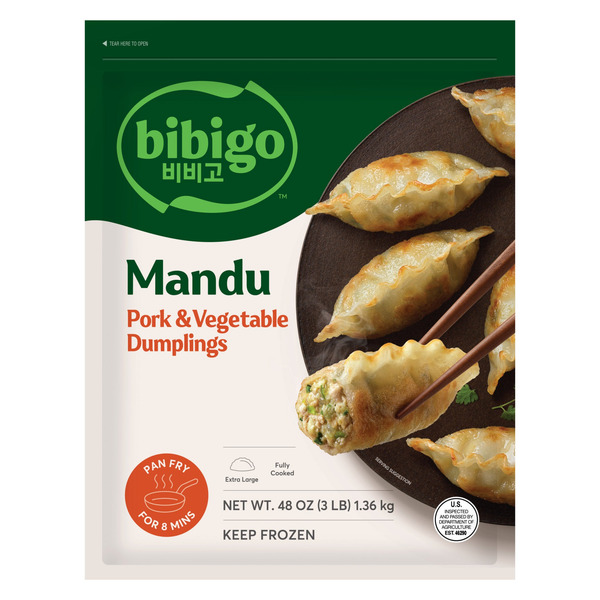 Bibigo Mandu Pork and Vegetable Dumplings, 48 OZ