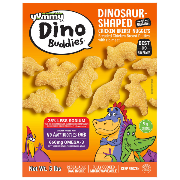 Yummy Dino Buddies Dinosaur Chicken Breast Nuggets, 5 lbs