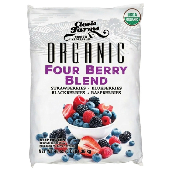 Clovis Farms Organic Four Berry Blend, 48 OZ