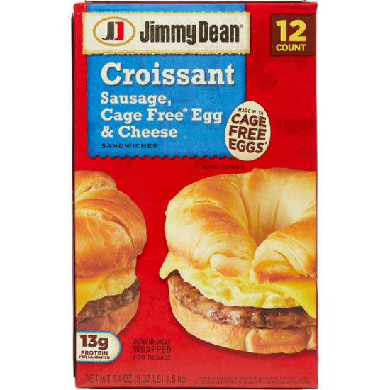 Jimmy Dean Croissant Sausage Egg & Cheese, 4.5 OZ, 12-count