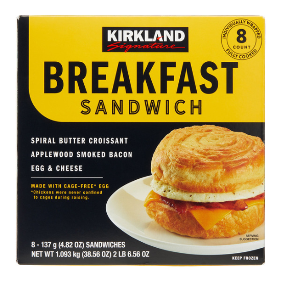 Kirkland Signature Breakfast Sandwich, 4.82 OZ, 8-count