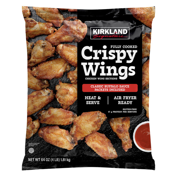 Kirkland Signature Crispy Wings with Classic Buffalo Sauce, 64 OZ