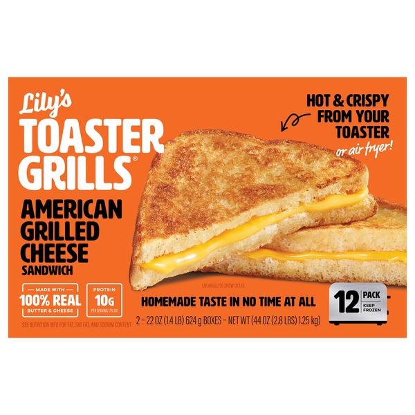 Lily's Toaster Grills American Grilled Cheese Sandwich, 3.66 OZ, 12-count