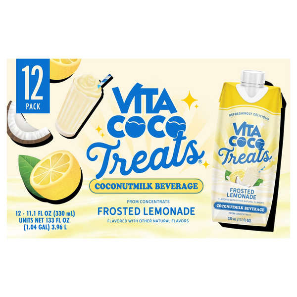 Vita Coco Treats Frosted Lemonade Coconutmilk Beverage, 11.1 fl OZ, 12-count