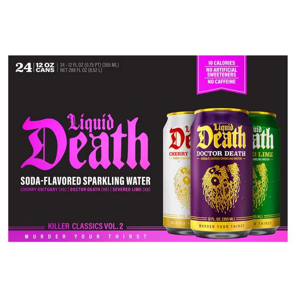 Liquid Death Soda-Flavored Sparkling Water, Variety Pack, 24-count