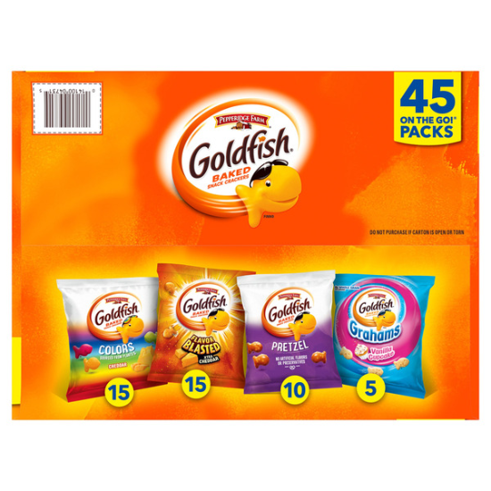Goldfish Baked Snacks, Variety Pack, 45-count