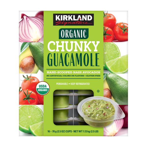 Kirkland Signature Chunky Guacamole, Organic, 2.5 OZ, 16-count