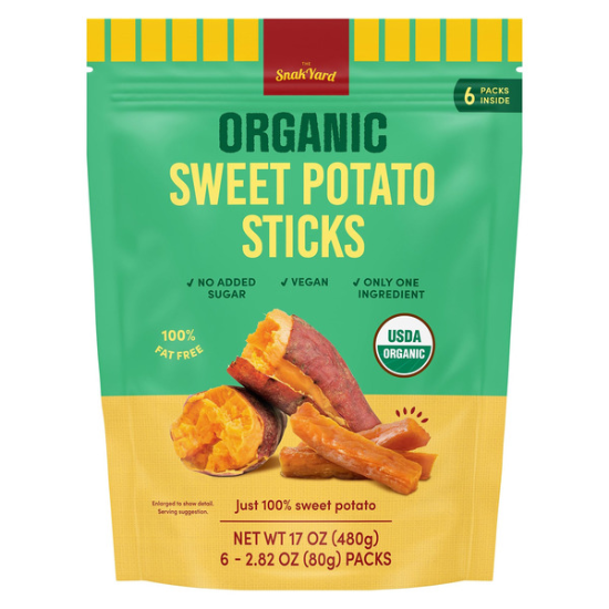 The SnakYard Organic Sweet Potato Sticks, 2.82 OZ, 6-count