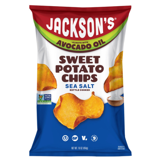 Jackson's Kettle Cooked Sweet Potato Chips, Sea Salt, 16 OZ