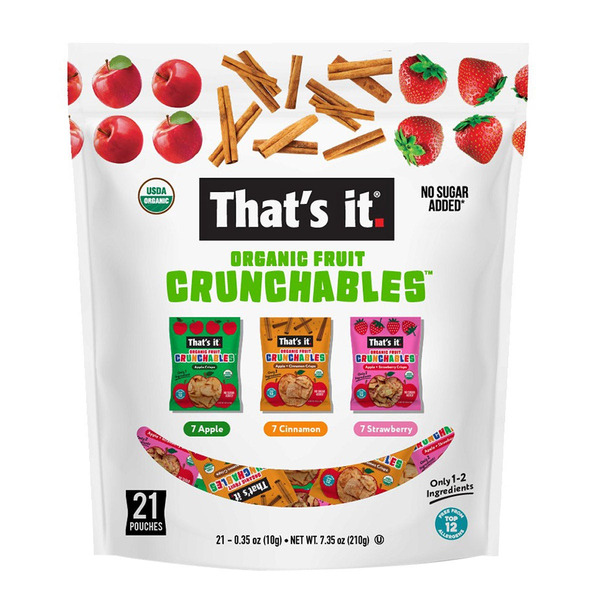 That's it, Organic Fruit Crunchables, Variety Pack, 0.35 OZ, 21-count