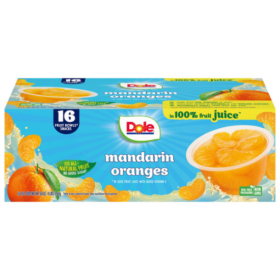 Dole Mandarin Oranges Cup, 4 OZ, 16-Count