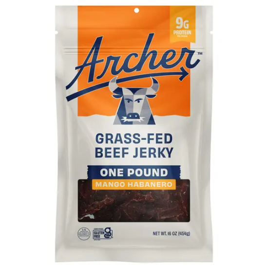 Archer Grass-Fed Beef Jerky, Mango Habanero, 16 OZ