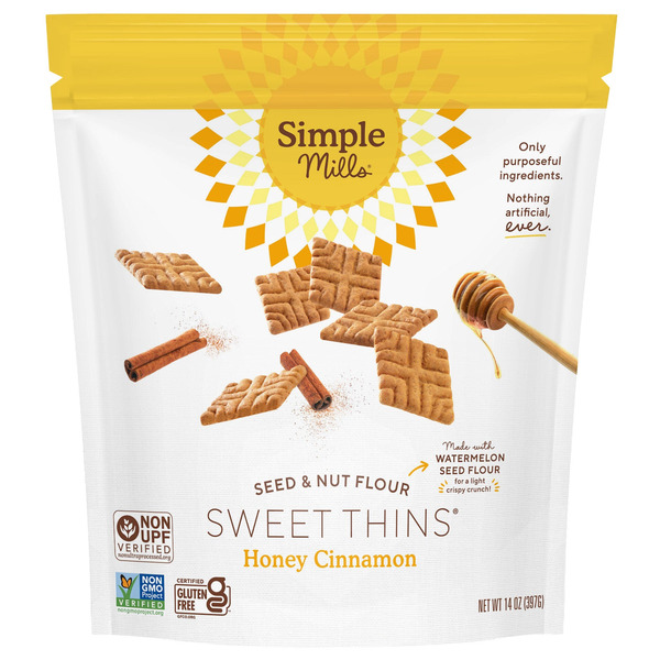 Simple Mills Seed & Nut Flour Honey Cinnamon Sweet Thins, 14 OZ