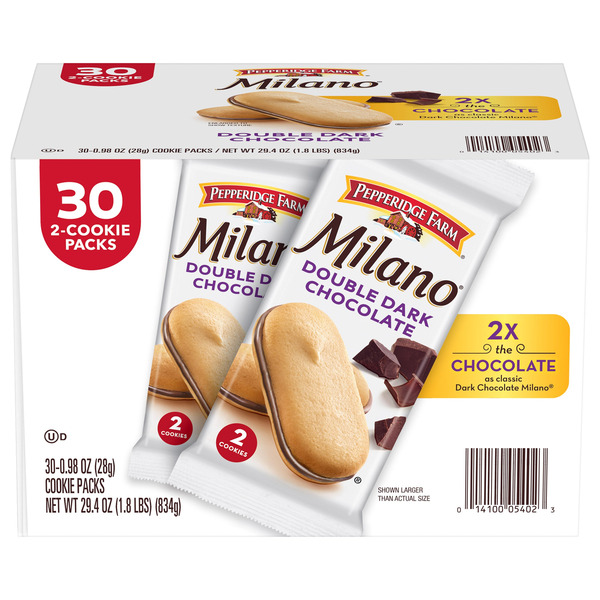 Milano Cookies, Double Dark Chocolate, 0.98 OZ, 30-count