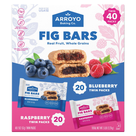 Arroyo Baking Co. Fig Bars, Variety Pack, 2 OZ, 40-count
