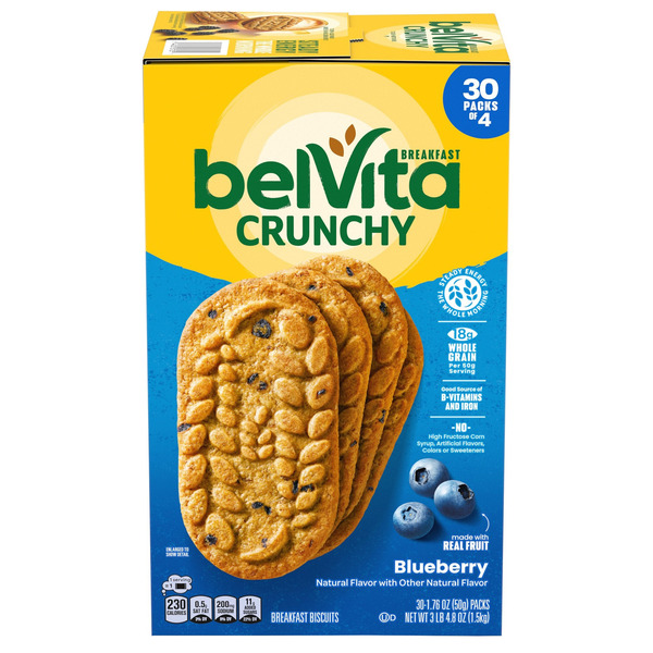 BelVita Breakfast Biscuits, Blueberry, 1.76 OZ, 30 count