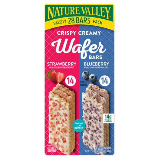 Nature Valley Crispy Creamy Wafer Bars, Variety Pack, 1.3 OZ, 28-count