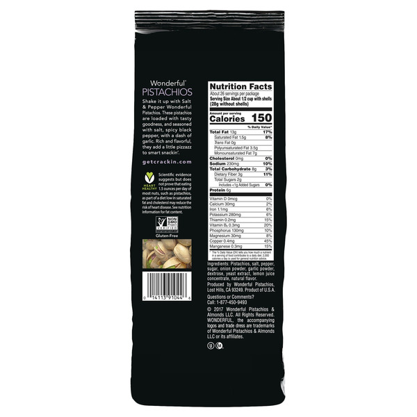 Wonderful In-Shell Pistachios, Salt & Pepper, 3 lbs