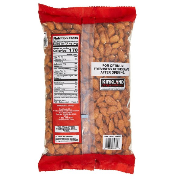 Kirkland Signature Supreme Whole Almonds, 3 lbs