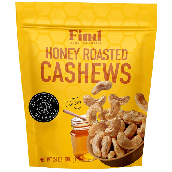 Find Global Epicurean Honey Roasted Cashews, 24 OZ