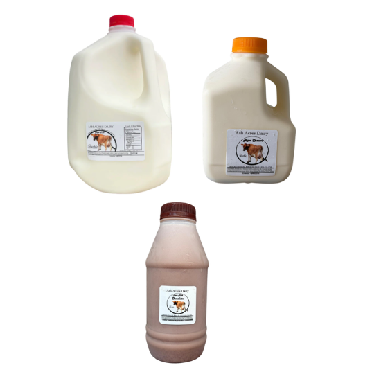 Raw Cream Quart + Milk Gallon + Chocolate Milk Pint