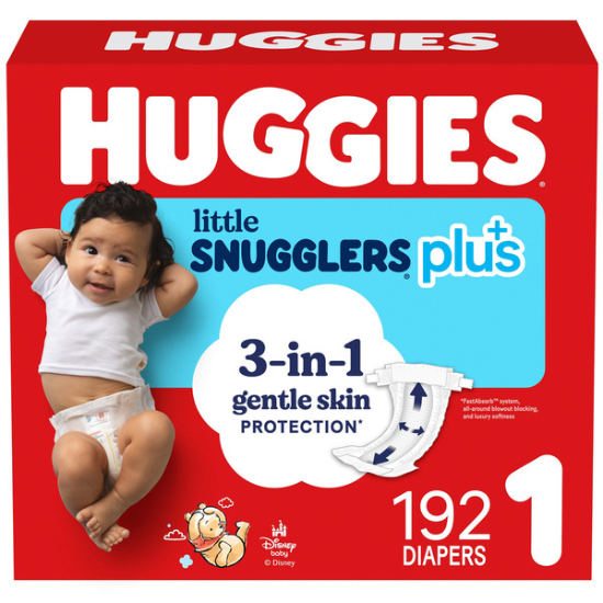 Huggies Plus Diapers Size 1, 192-count
