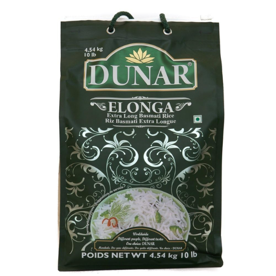 Dunar Elonga Extra Long Basmati Rice 10 LB